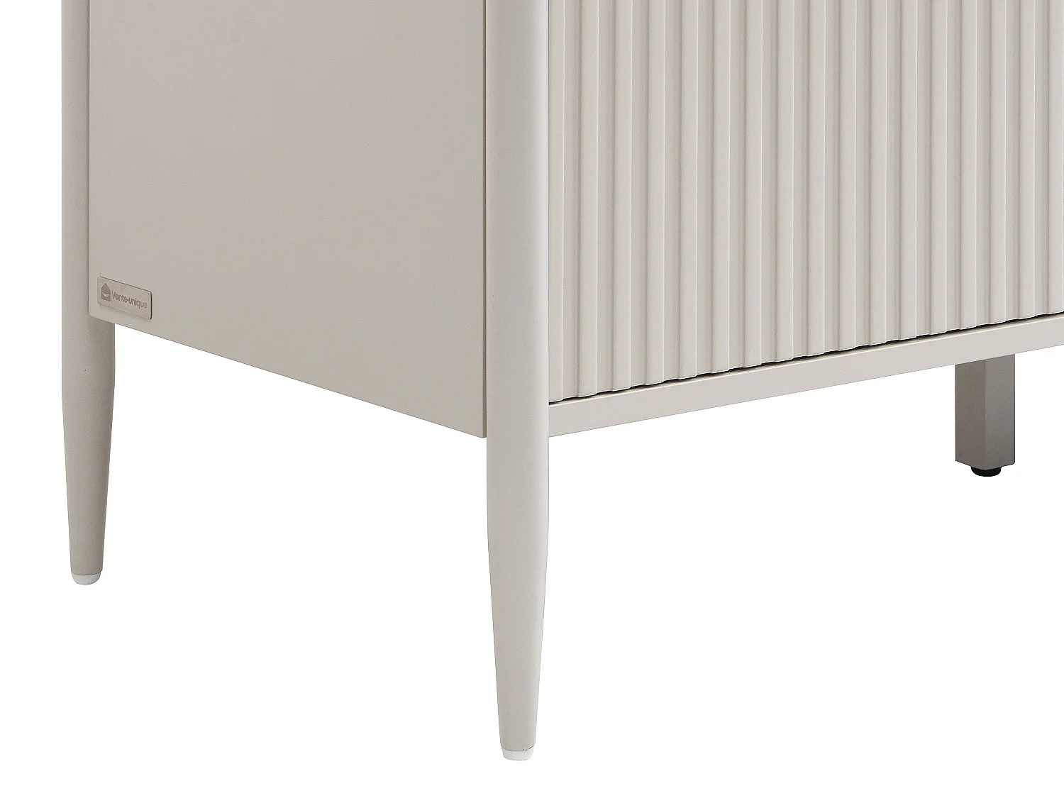 Buffet 2 portes et 3 tiroirs en MDF - Beige et doré - CALITARO