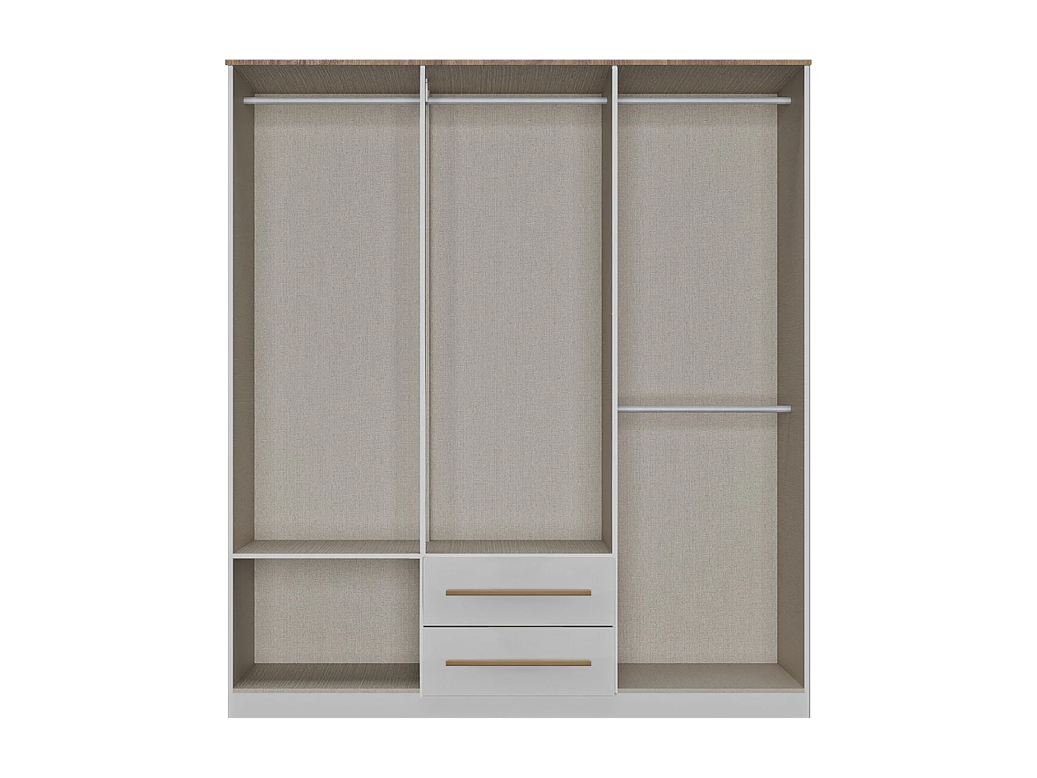 Armoire 6 portes et 2 tiroirs – L160 cm – Blanc - DELIRANO
