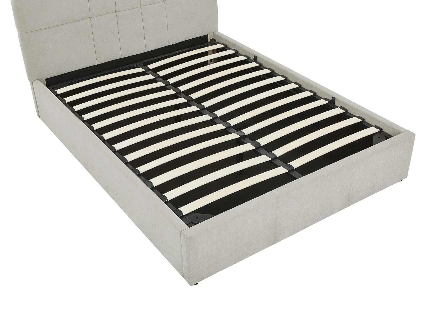 Lit coffre 160 x 200 cm - Tissu - Gris + Matelas - HOPEYA de Pascal Morabito