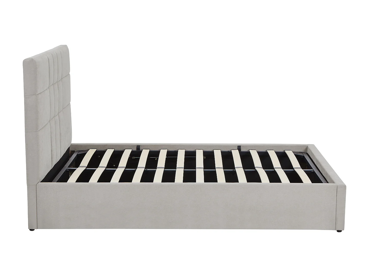 Lit coffre 160 x 200 cm - Tissu - Gris + Matelas - HOPEYA de Pascal Morabito