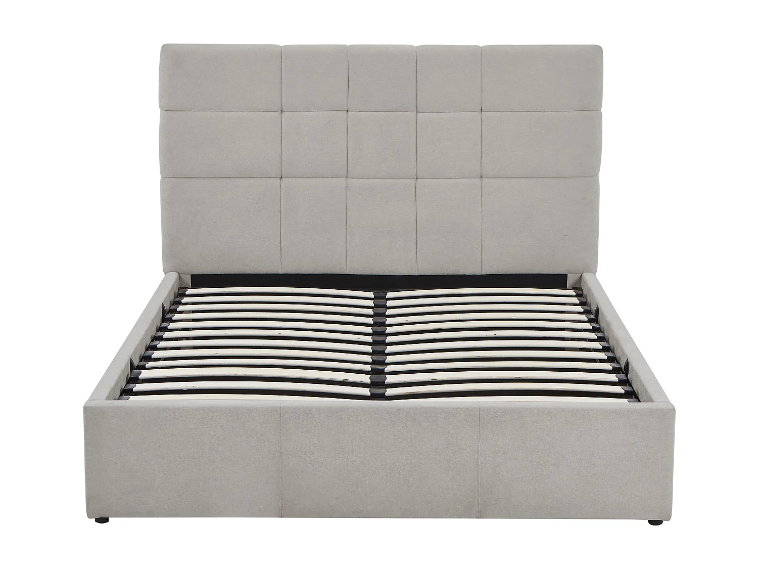 Lit coffre 160 x 200 cm - Tissu - Gris + Matelas - HOPEYA de Pascal Morabito