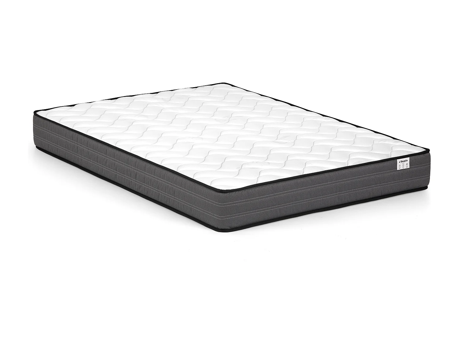 Lit coffre 200 x 200 cm - Tissu - Gris + Matelas - HOPEYA de Pascal Morabito