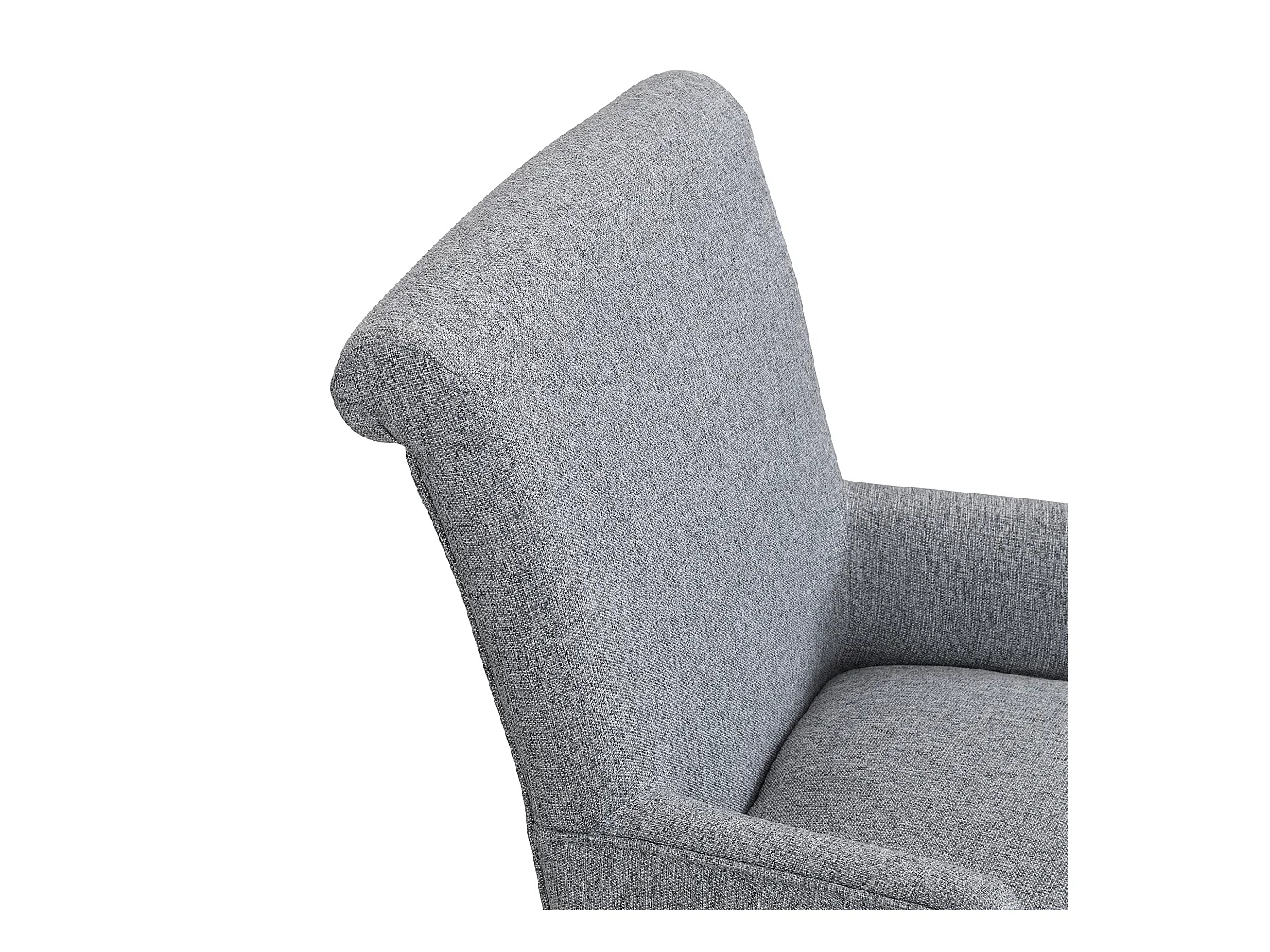 Lot de 2 chaises avec accoudoirs dossier rembourré épais pieds réglables en lin et gris pour salon cuisine chambre