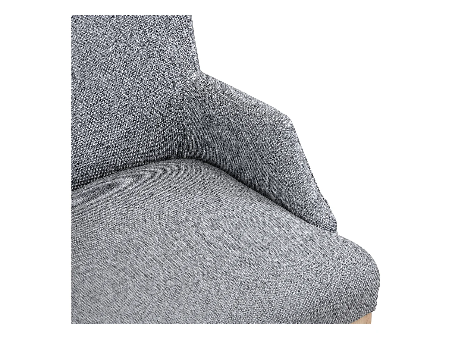 Lot de 2 chaises avec accoudoirs dossier rembourré épais pieds réglables en lin et gris pour salon cuisine chambre