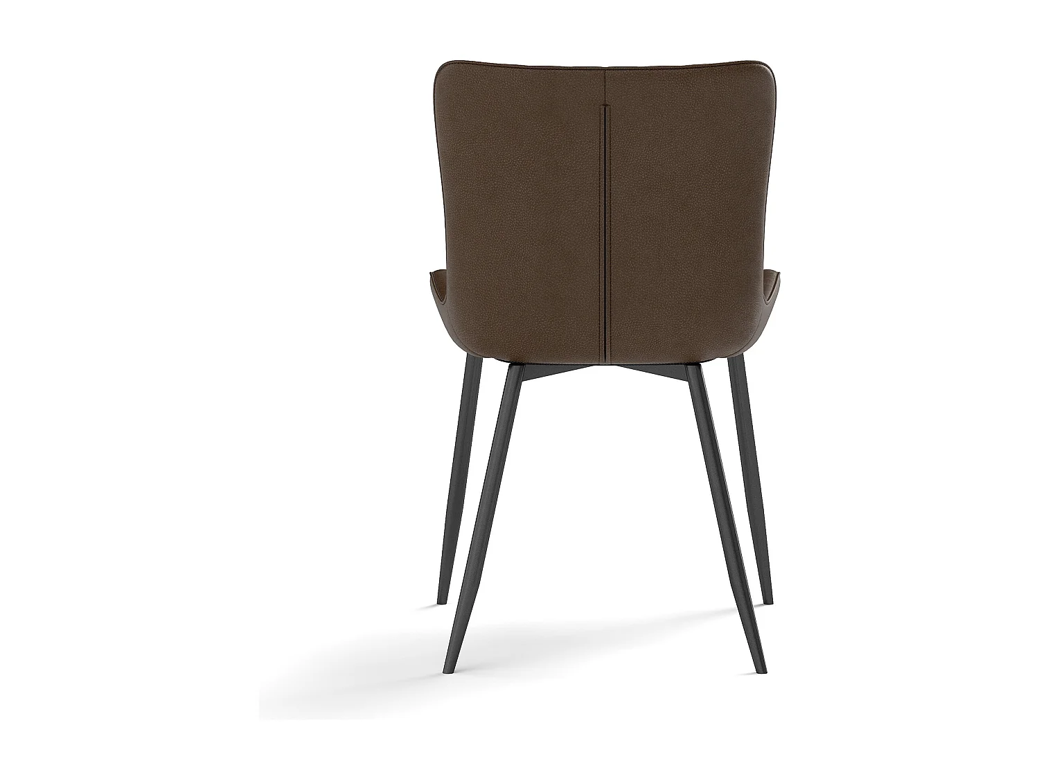 Lot de 2 chaises marron, pieds noir, simili cuir PU