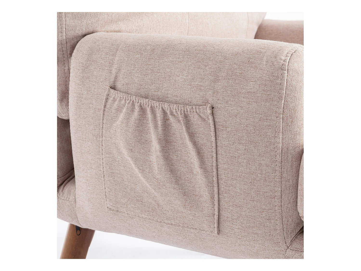 Chaise 67x60x96.5cm Avec repose pieds Dos réglable en 5 niveaux Inclinable Avec supports latéraux Matériel Mousse Beige