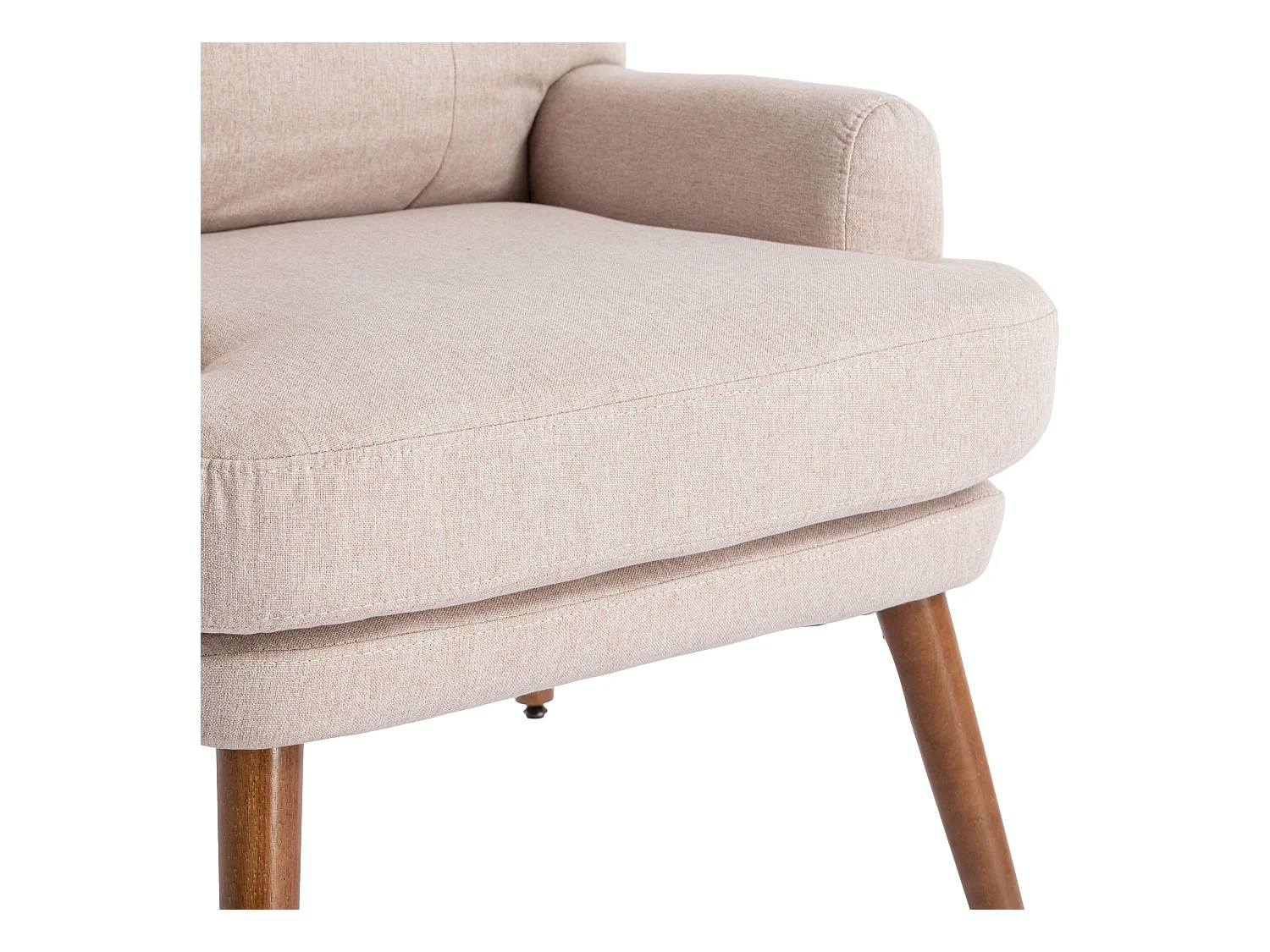 Chaise 67x60x96.5cm Avec repose pieds Dos réglable en 5 niveaux Inclinable Avec supports latéraux Matériel Mousse Beige