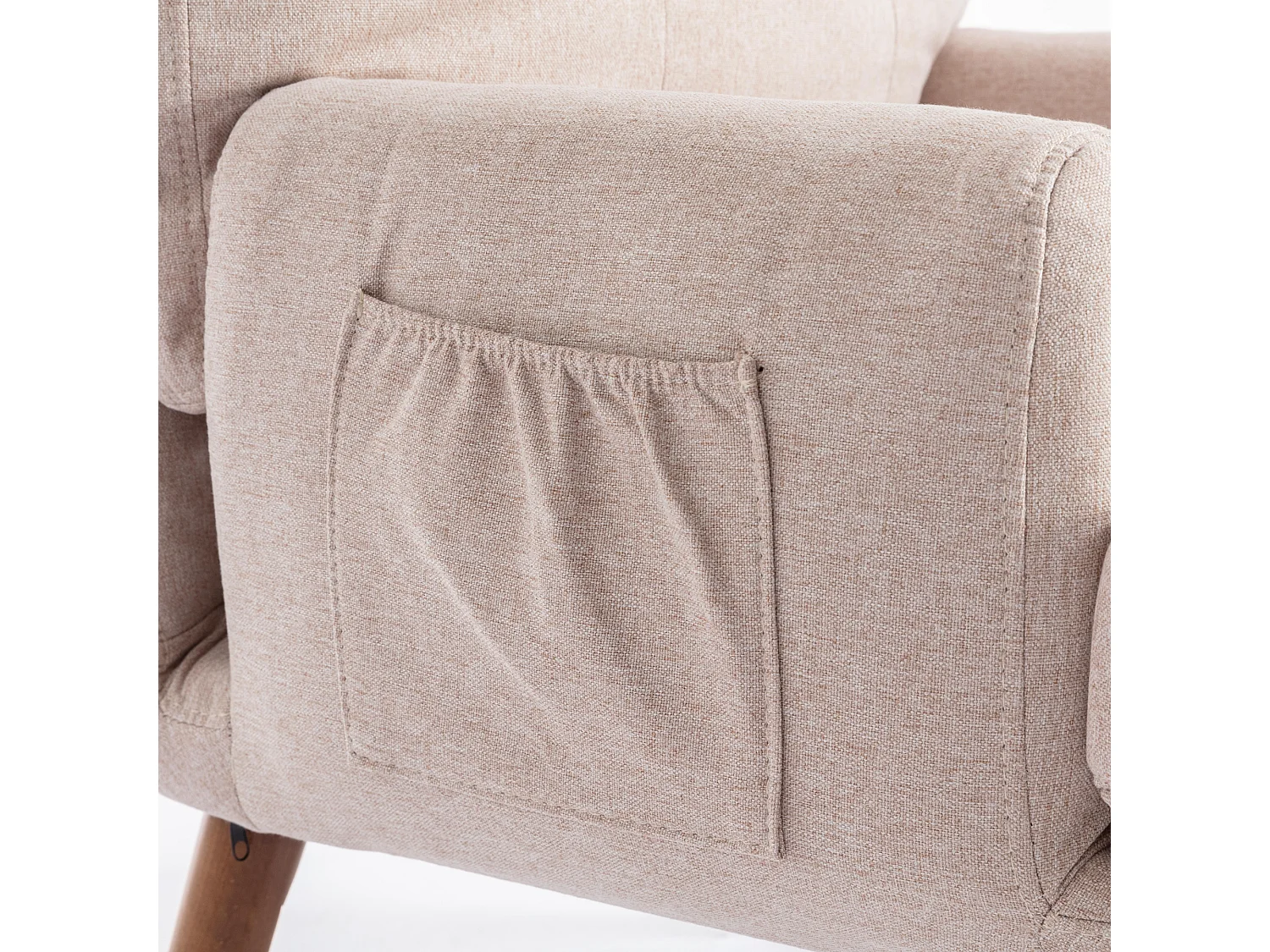 Chaise 67x60x96.5cm Avec repose pieds Dos réglable en 5 niveaux Inclinable Avec supports latéraux Matériel Mousse Beige