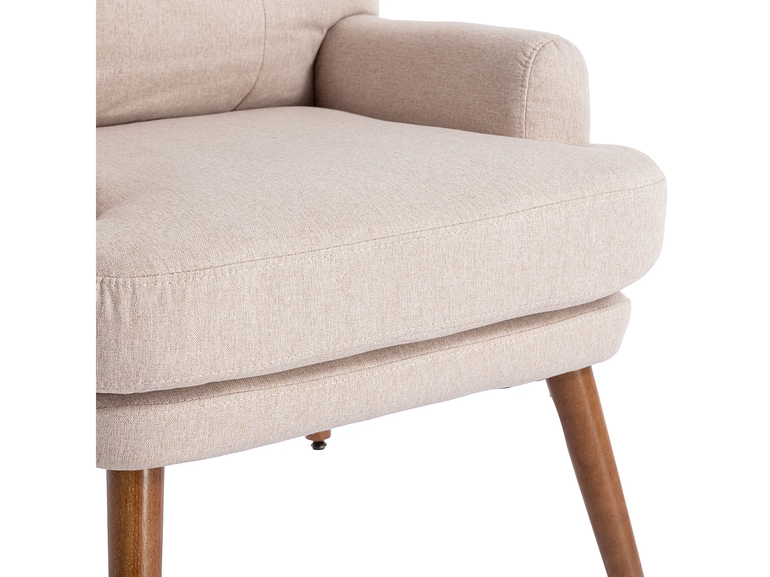 Fauteuil avec repose-pieds 69x96x60 cm, poches latérales, rembourrage en mousse, beige