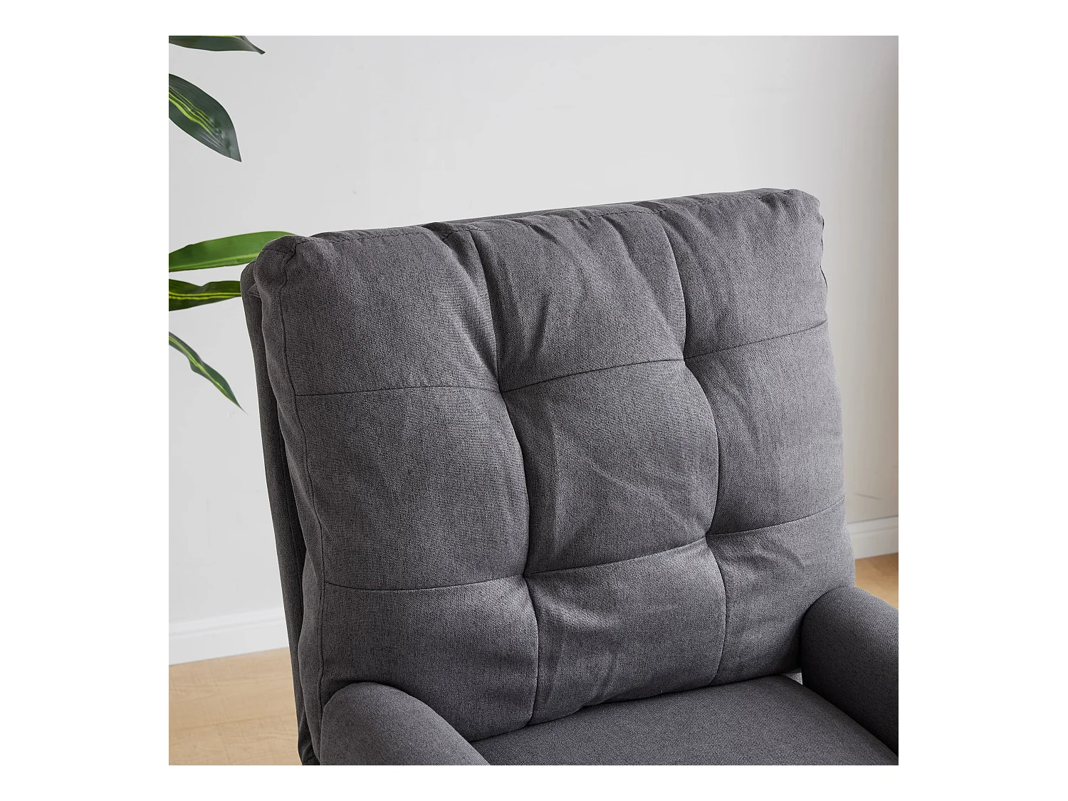 Stoel 67x60x96.5cm met voetsteun 5 niveaus verstelbare rugleuning kantelbaar ontwerp en zijsteun brengen Materiaal Schuim en grijs