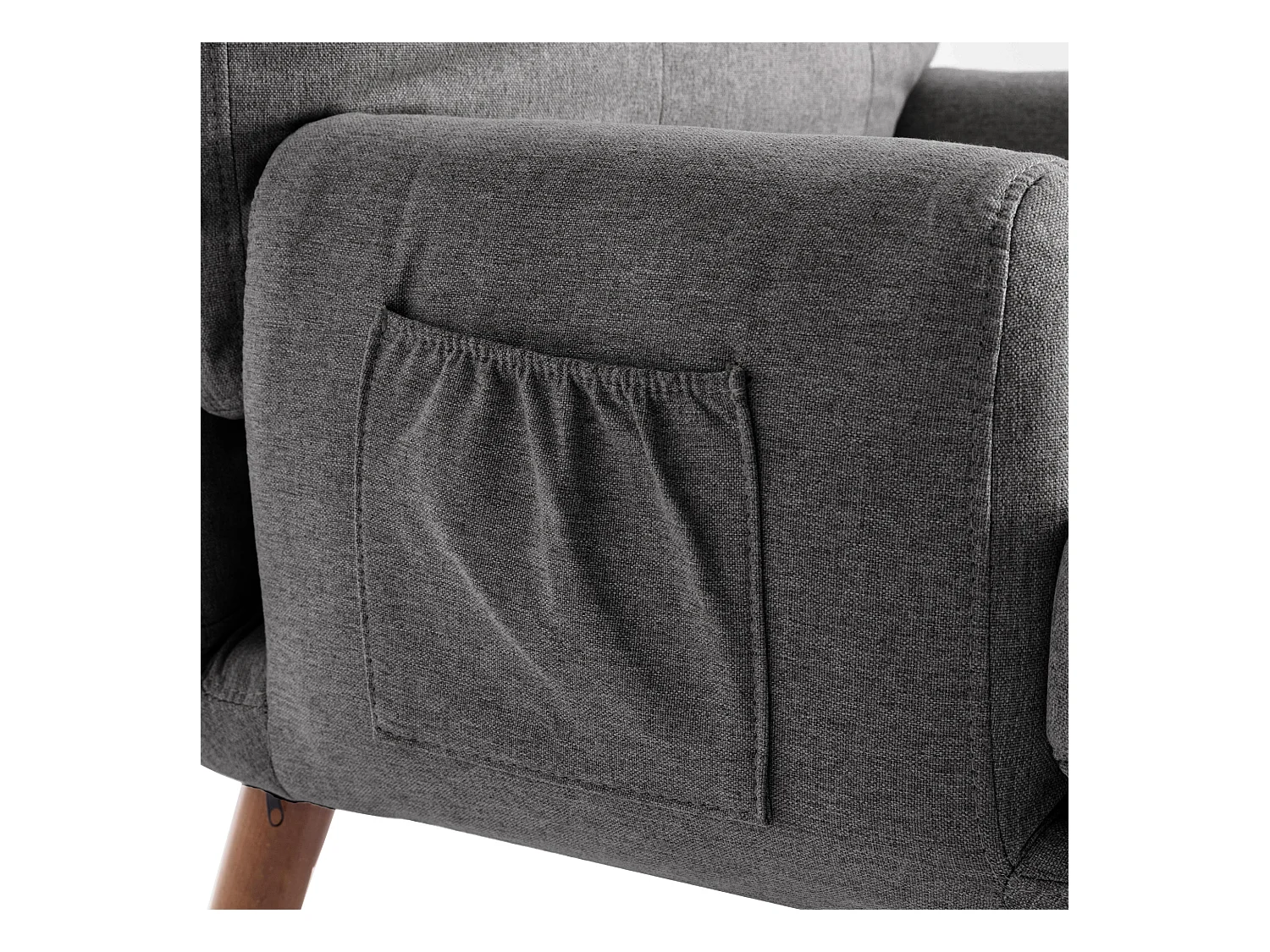 Stoel 67x60x96.5cm met voetsteun 5 niveaus verstelbare rugleuning kantelbaar ontwerp en zijsteun brengen Materiaal Schuim en grijs