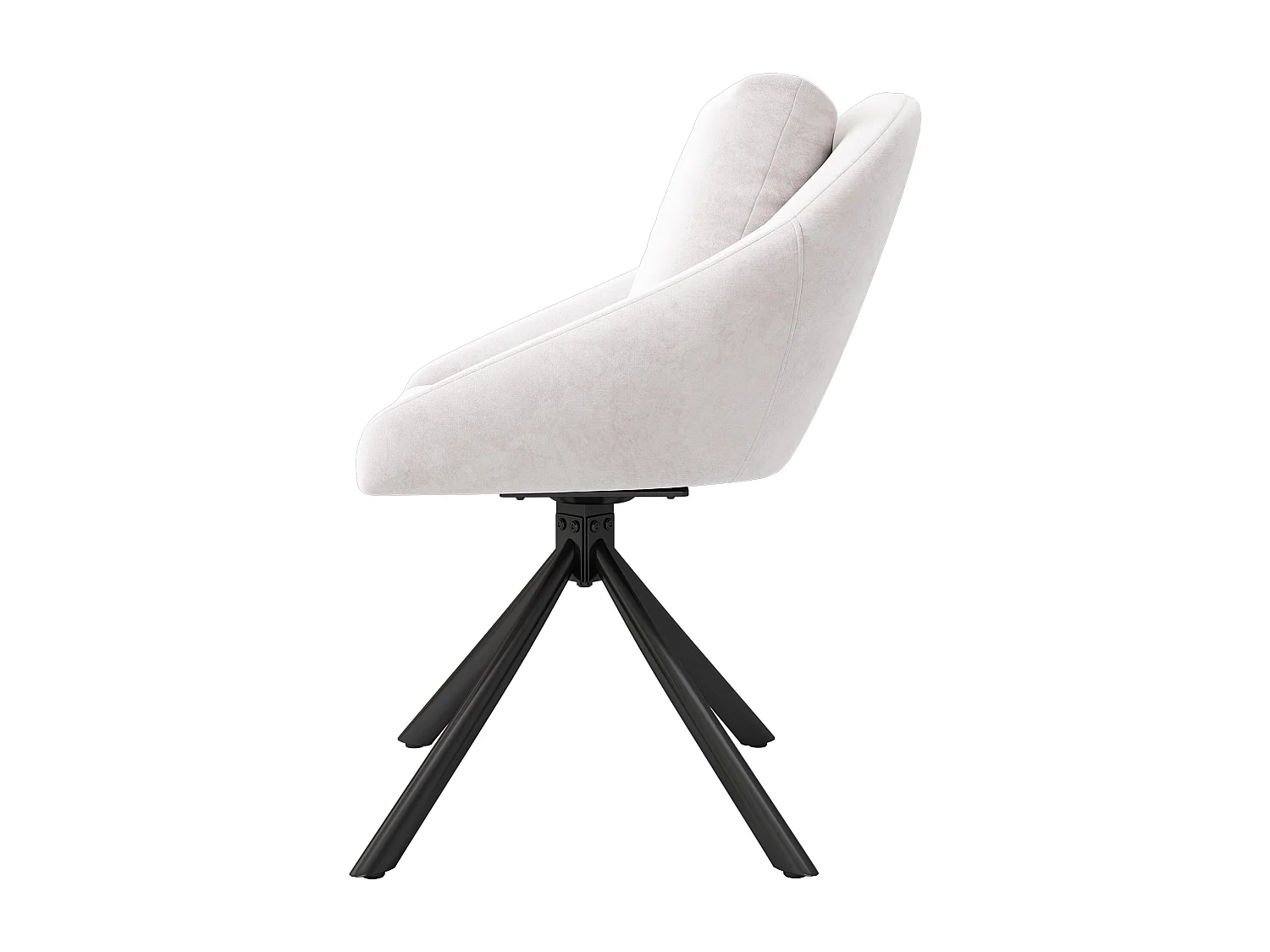 Set van 2 draaistoelen, ergonomisch comfort, wieltjes, fluweel, beige