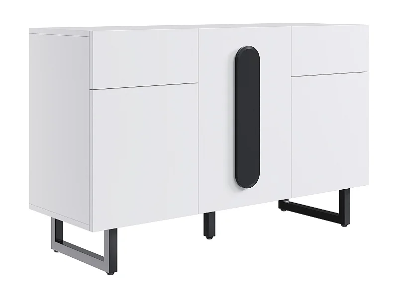 Dressoir 120x40.5x75cm ruime opbergruimte hout met lades en deuren wit