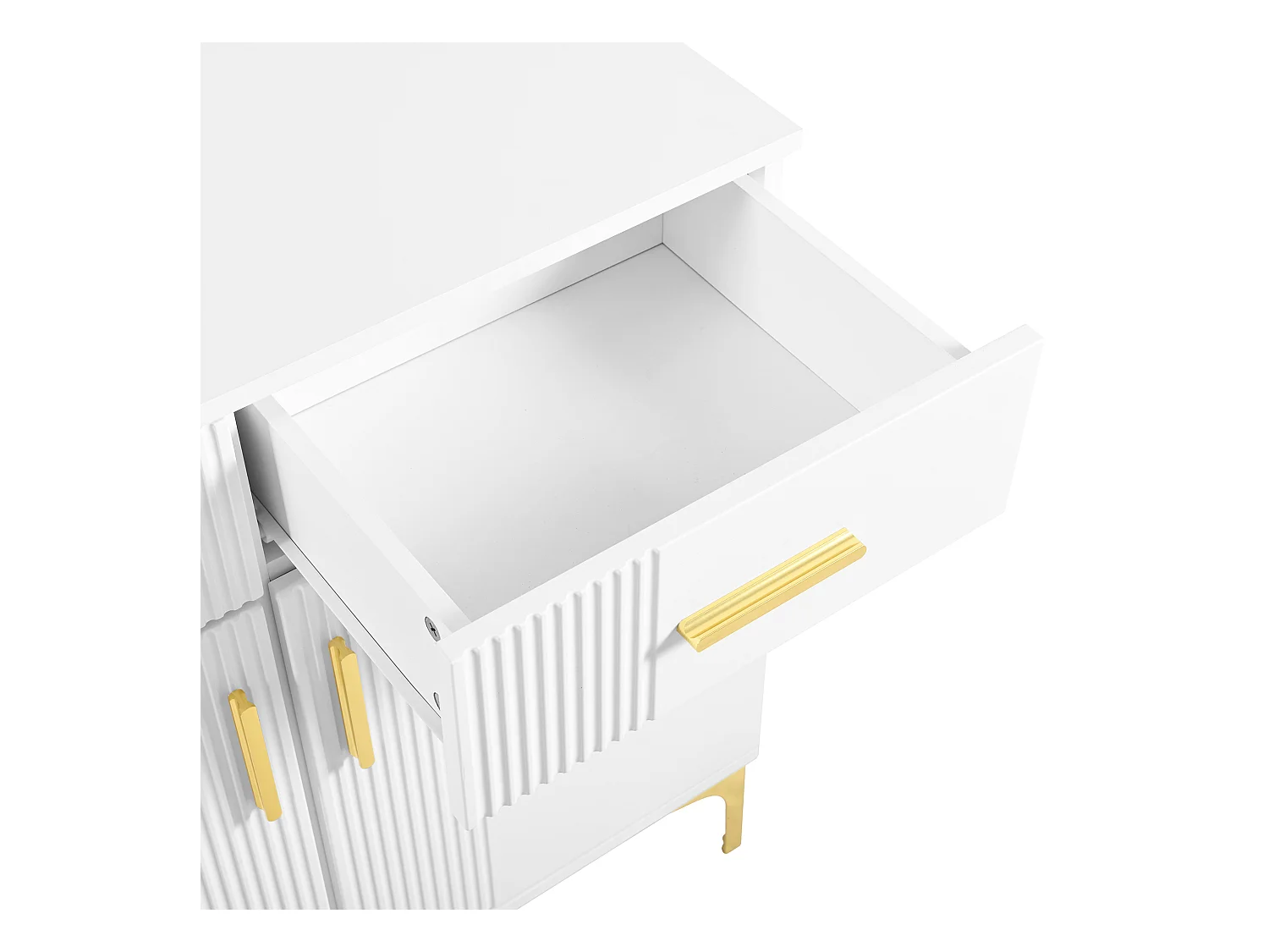 Dressoir 80x35x79,5 cm met lades en opbergkasten, spaanplaat in wit, voor woonkamer