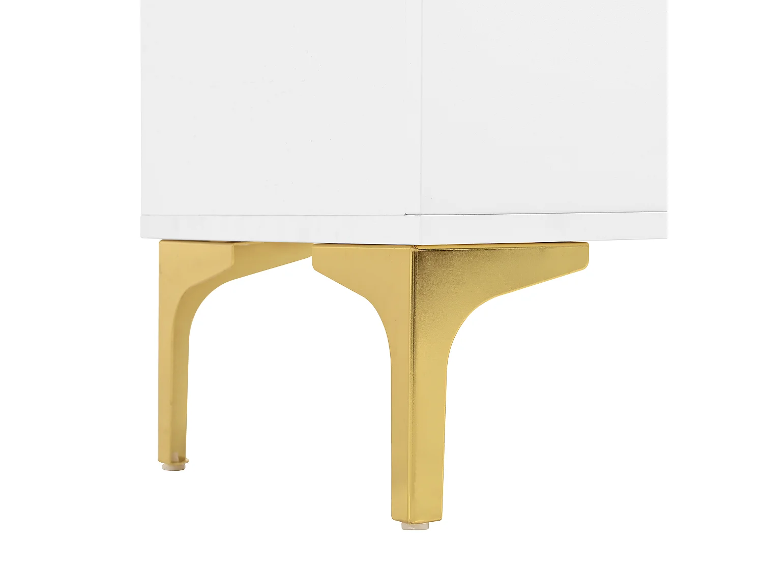 Commode 80x35x79.5 cm, portes rainurées, avec 2 tiroirs, structure stable, MDF blanc