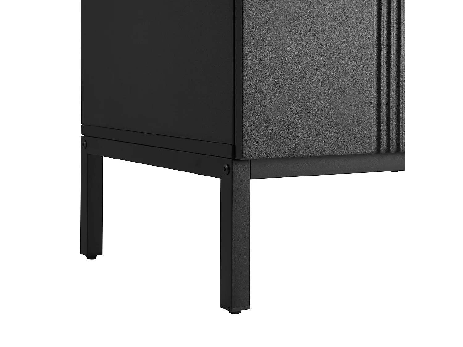 Buffet 2 portes, étagères réglables, ouverture sans poignée, MDF, noir