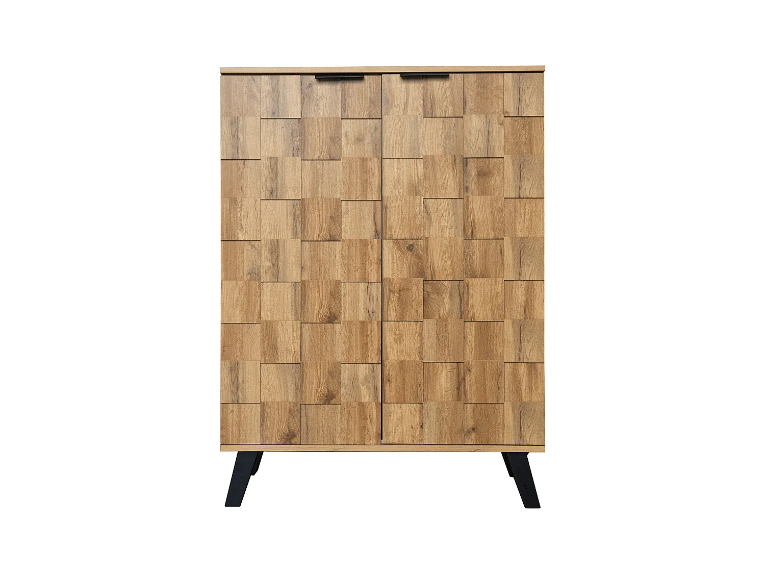 Buffet 80.5x35x109.5 cm avec cinq étagères réglables en panneaux de particules Couleur naturelle pour salon et cuisine