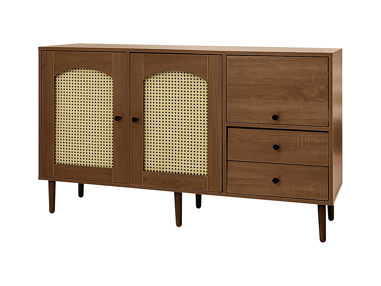 Buffet 130x40x75.5 cm avec des cloisons réglables panneaux de particules Couleur naturelle pour salon