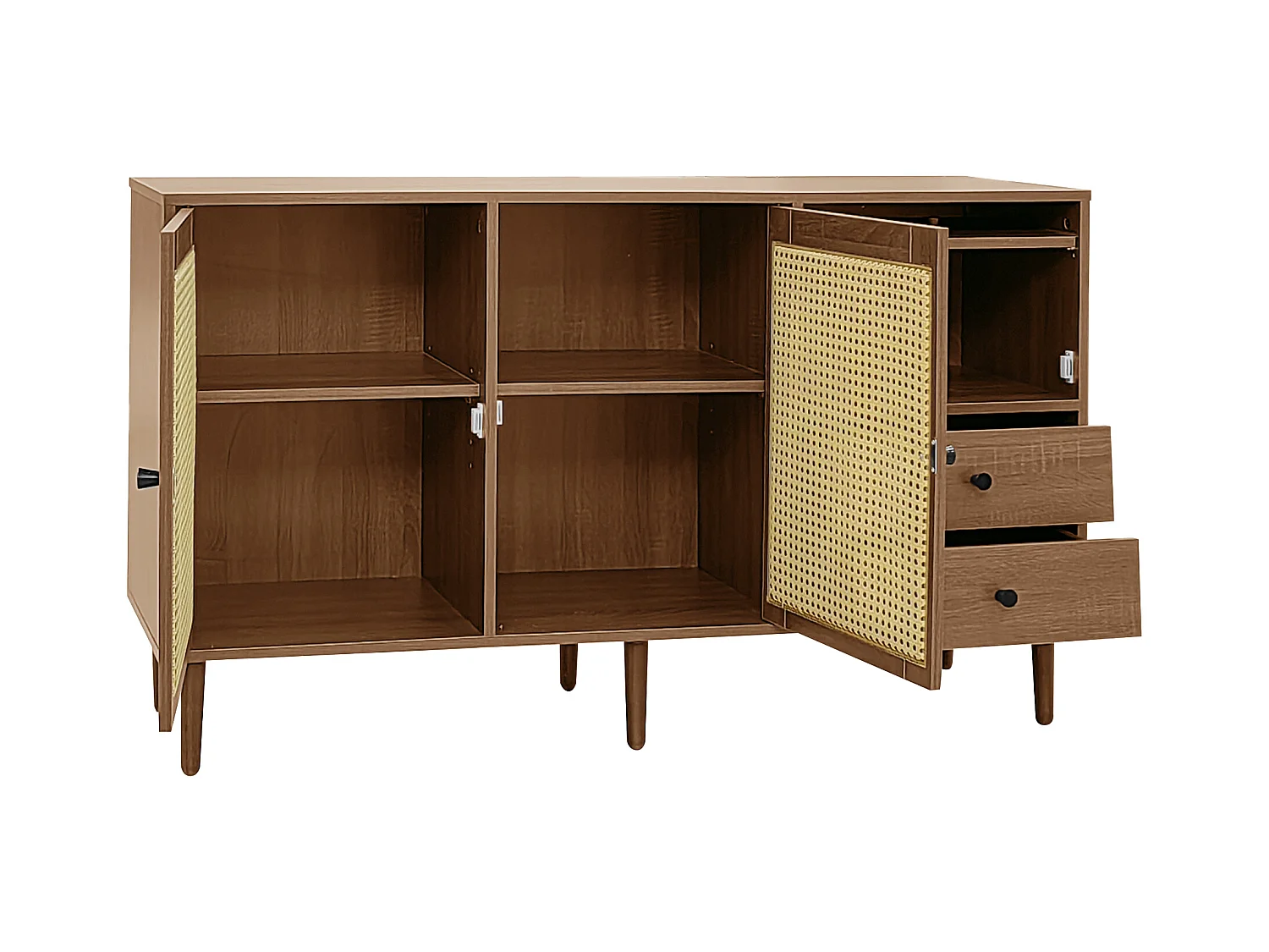 Buffet 130x40x75.5 cm avec des cloisons réglables panneaux de particules Couleur naturelle pour salon