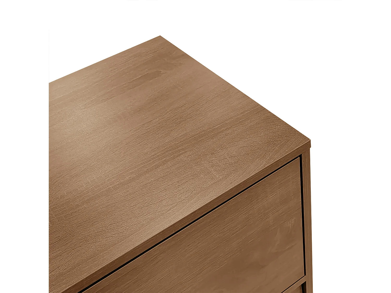 Buffet 130x40x75.5 cm, portes en rotin, étagères réglables, fermeture magnétique, panneau de particules, coloris bois