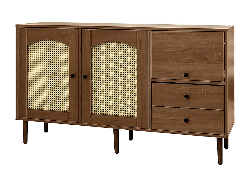 Dressoir 130x40x75,5 cm met verstelbare verdelers, spaanplaat, natuurlijke kleur, voor woonkamer