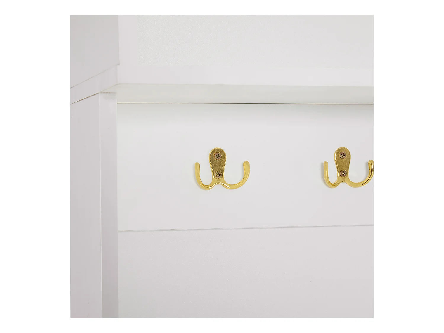 Entreemeubelset 120x40x191,5 met bank en haken, spaanplaat in wit, voor woonkamer en hal