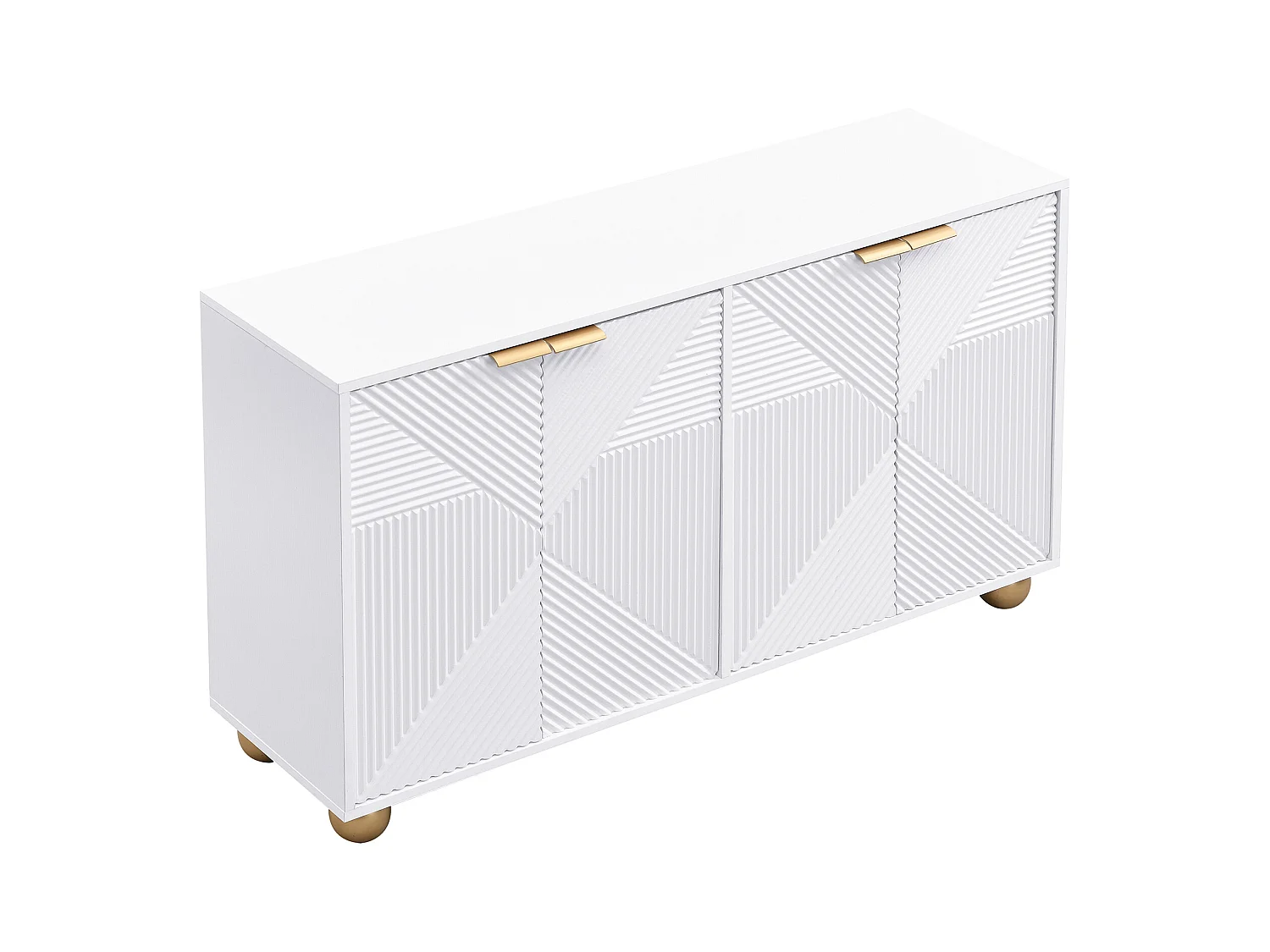 Buffetkast 120x35x71,5 cm met verstelbare tussenschotten. Gemaakt van wit MDF. Voor woonkamer en keuken.