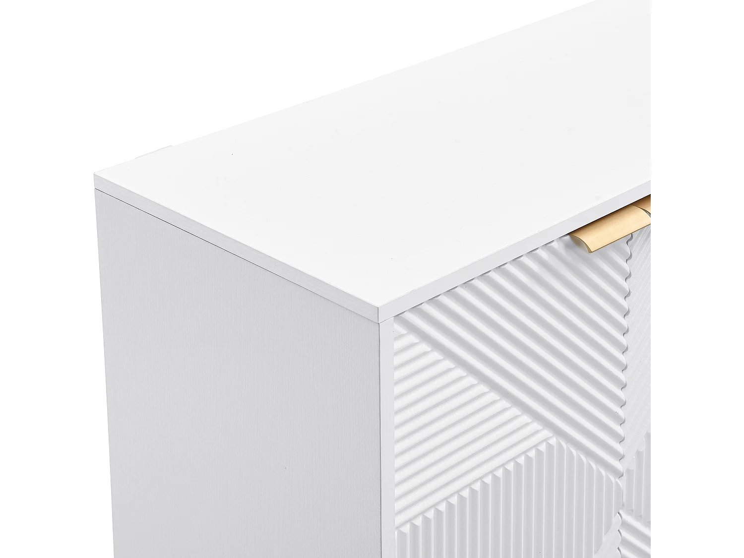 Buffet 120x35x71.5 cm avec cloisons réglables Matériau MDF en blanc pour Salon et cuisine