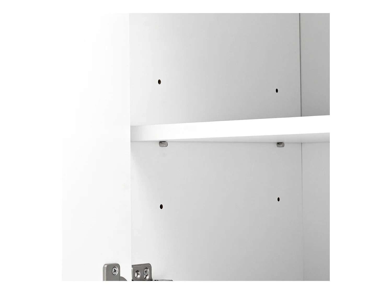 Dressoir 140x38x82 cm met lades en verstelbare tussenschotten. Gemaakt van wit MDF, geschikt voor woonkamer en keuken.