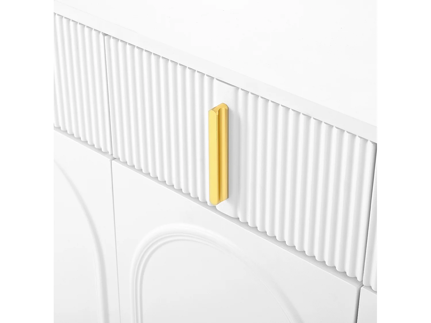 Buffet 140x38x82 cm avec tiroirs et séparateurs réglables Matériau MDF en blanc pour salon et cuisine