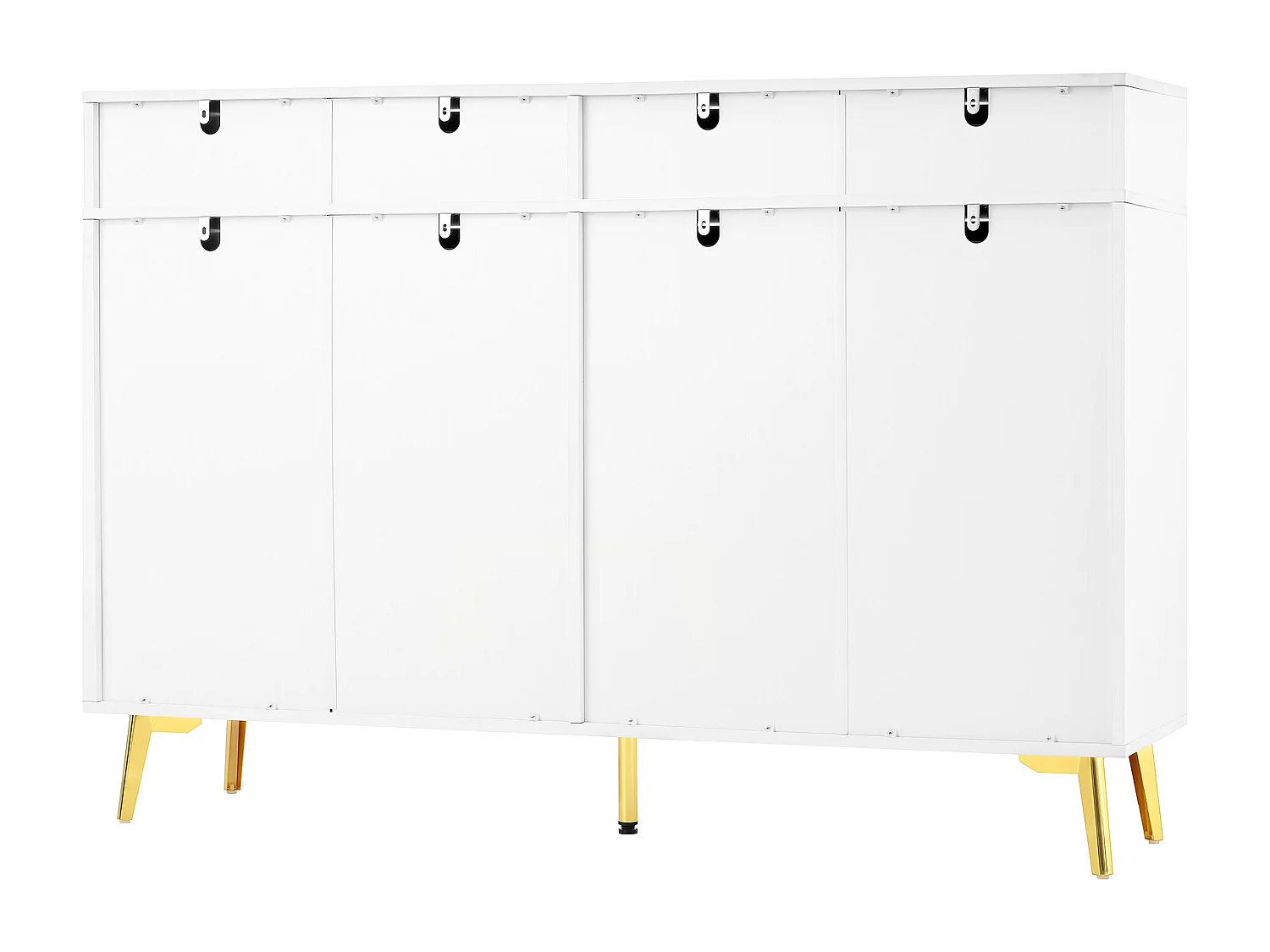 Buffetkast 140x38x82 cm, 4 deuren 4 laden, verstelbare verwijderbare planken, MDF, wit