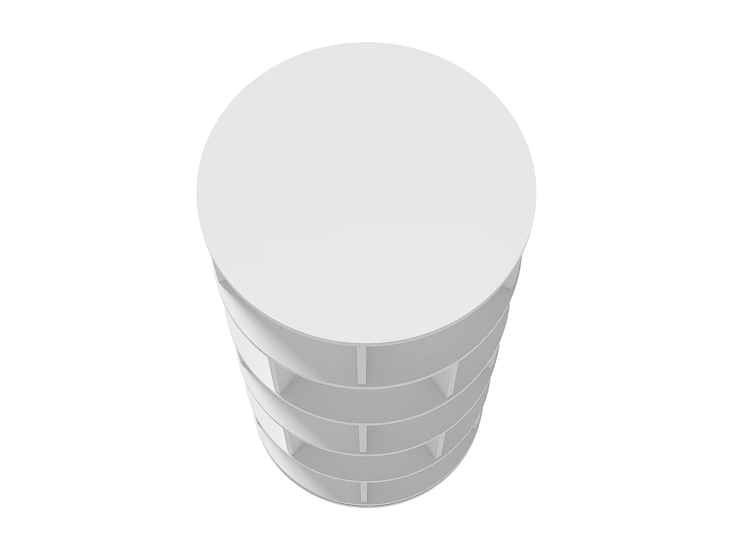 Meuble à Chaussures 60x60x115 cm avec des cloisons rotatives à cinq couches panneaux de particules en blanc