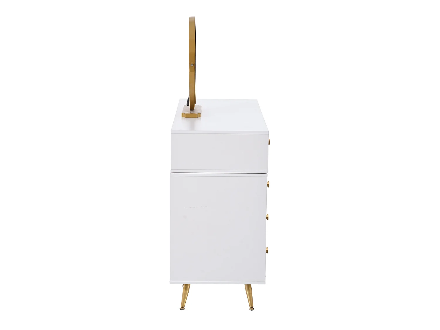 Coiffeuse 100x40x78.5 cm avec éclairage LED miroir et tiroirs panneaux de particules en blanc pour chambre
