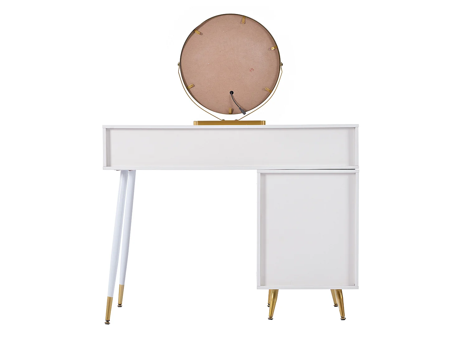 Coiffeuse 100x40x78.5 cm avec éclairage LED miroir et tiroirs panneaux de particules en blanc pour chambre