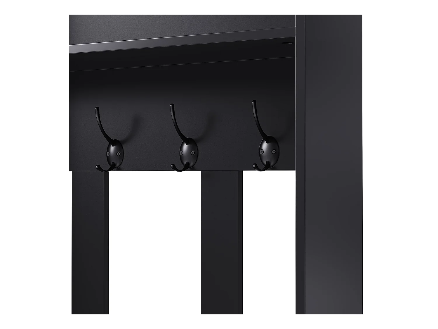 Ensemble de meubles d'entrée 100x35x180 cm avec tiroirs et portes de rangement Matériau MDF en noir pour Salon et couloir
