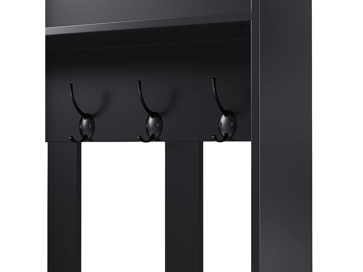 Ensemble de meubles d'entrée 100x35x180 cm avec tiroirs et portes de rangement Matériau MDF en noir pour Salon et couloir