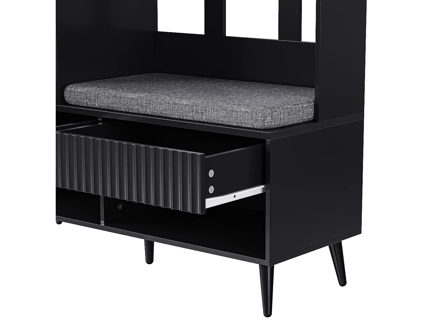 Ensemble de meubles d'entrée 100x35x180 cm avec tiroirs et portes de rangement Matériau MDF en noir pour Salon et couloir