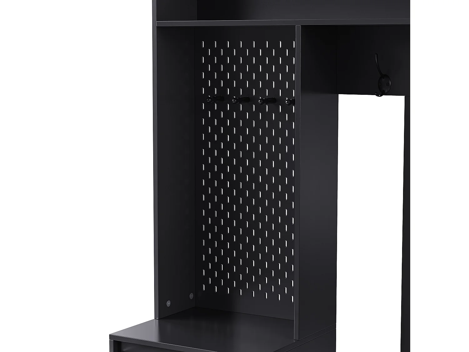 Ensemble de meubles d'entrée 100x35x180 cm avec tiroirs et portes de rangement Matériau MDF en noir pour Salon et couloir