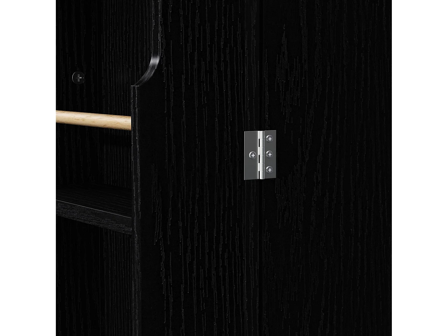 Buffet contemporain grande capacité finition noire plateau résistant panneau MDF idéal salle à manger salon