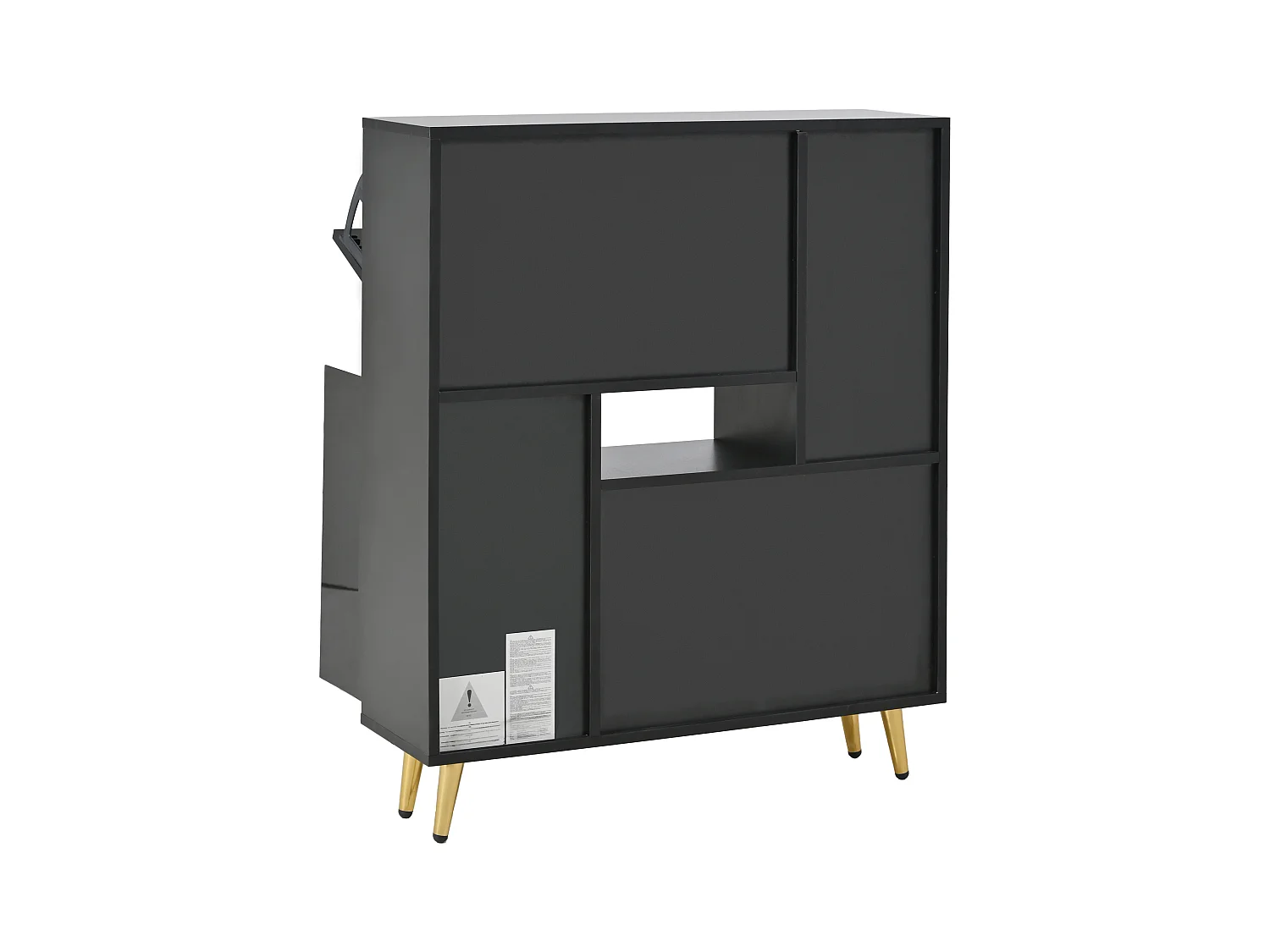 Schoenenkast 80x25x96 cm met verstelbare verdelers en LED-lichtstrip in zwart voor de woonkamer