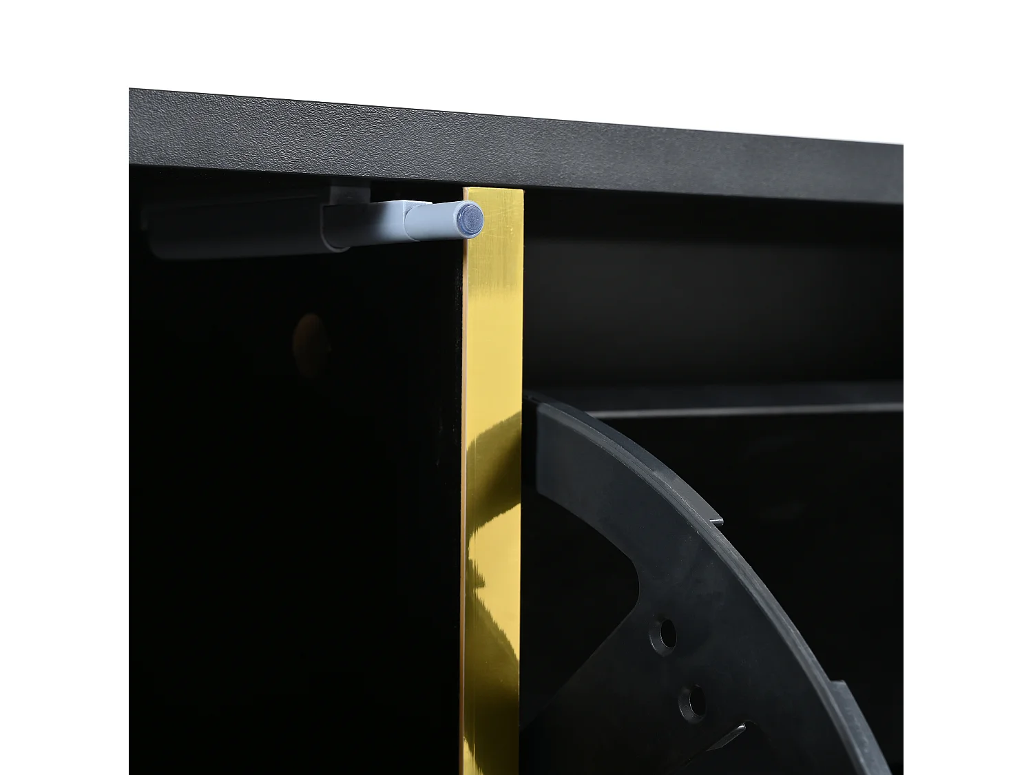 Meuble à chaussures 80x25x96 cm avec cloisons réglables et bande lumineuse LED en noir pour salon