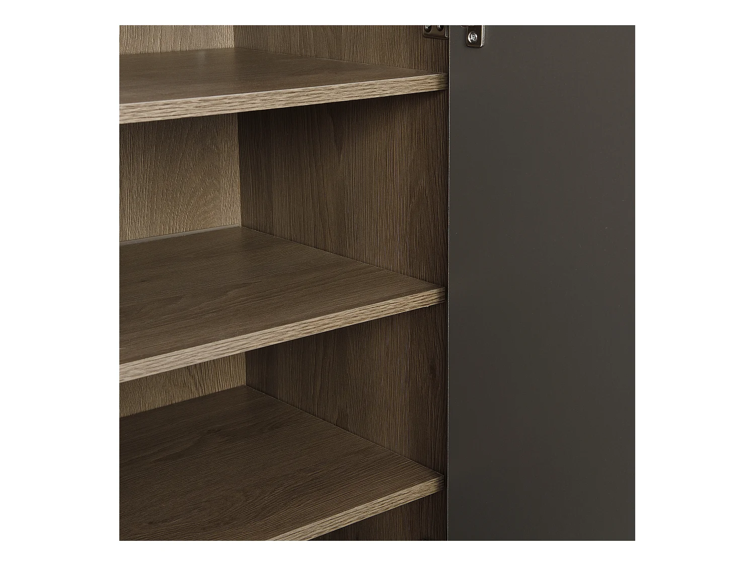 Meuble à chaussures 140x35x110 cm avec banc et séparateurs réglables Panneaux de particules en gris pour salon