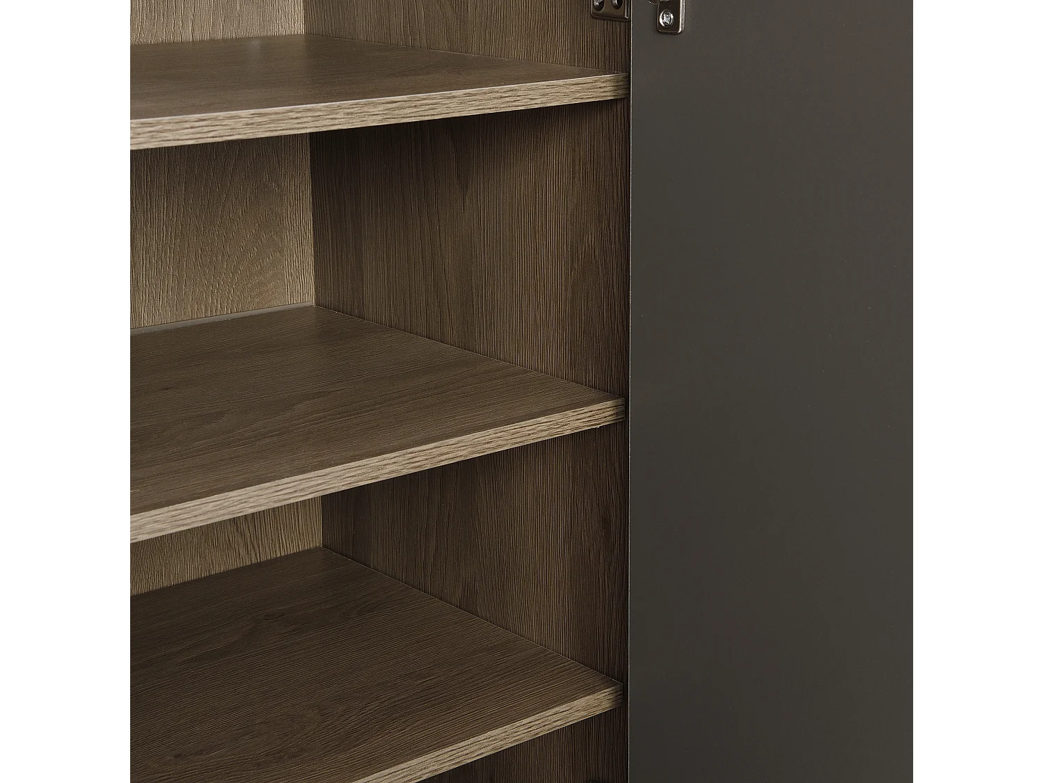 Meuble à chaussures 140x35x110 cm avec banc et séparateurs réglables Panneaux de particules en gris pour salon