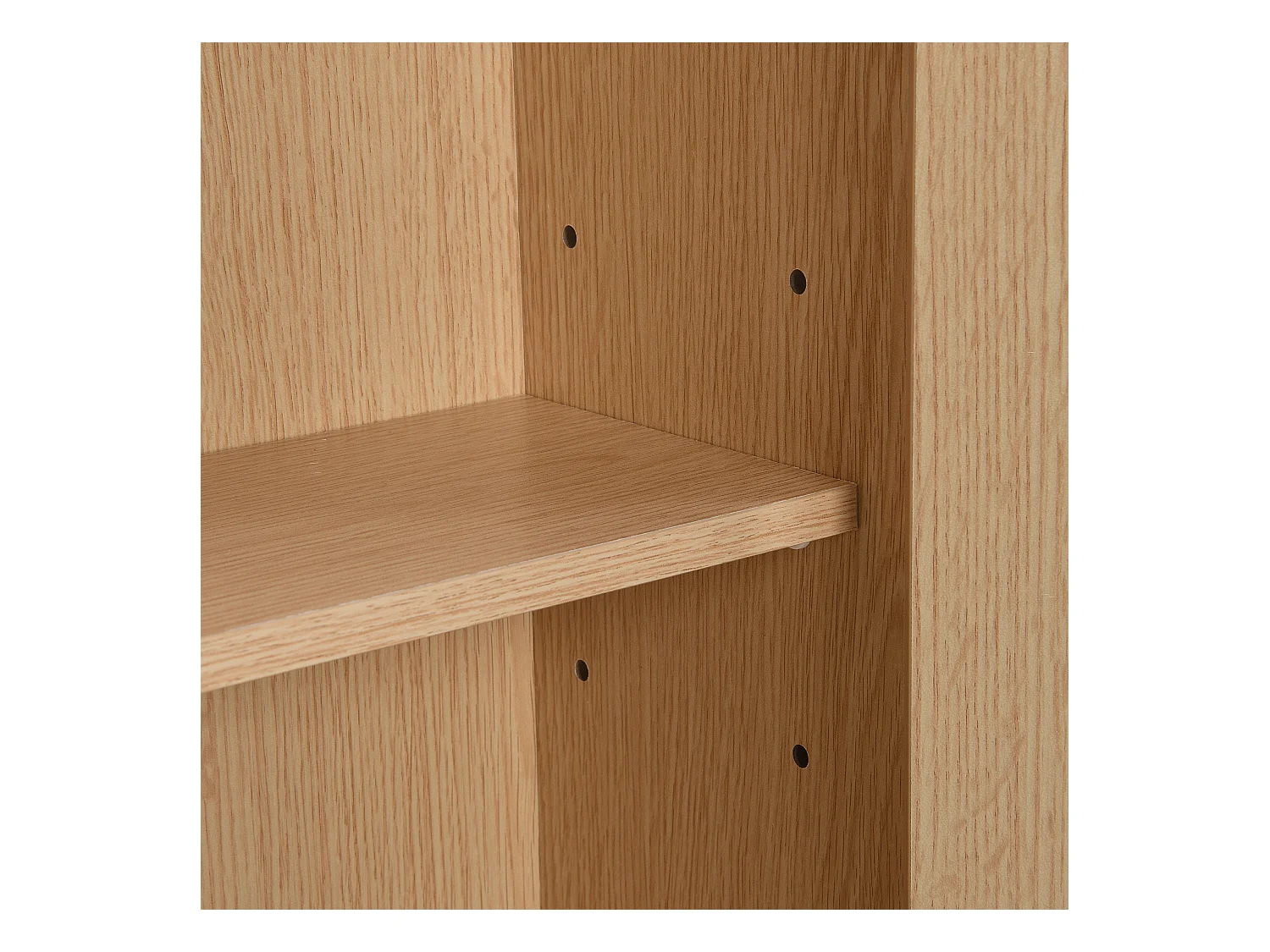 Schoenenkast 90x17x125 cm met drie klapdeuren en één lade. Gemaakt van MDF. Naturel. Voor in de woonkamer.