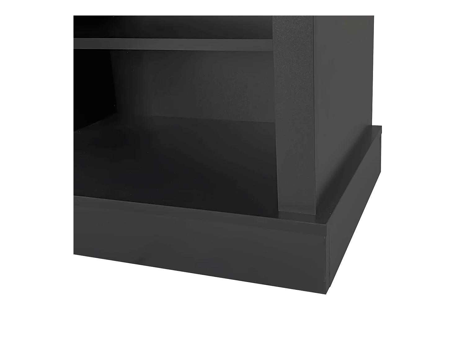 120x40x190 cm halmeubelset met schoenenrek en bank. Zwarte spaanplaat voor de woonkamer.