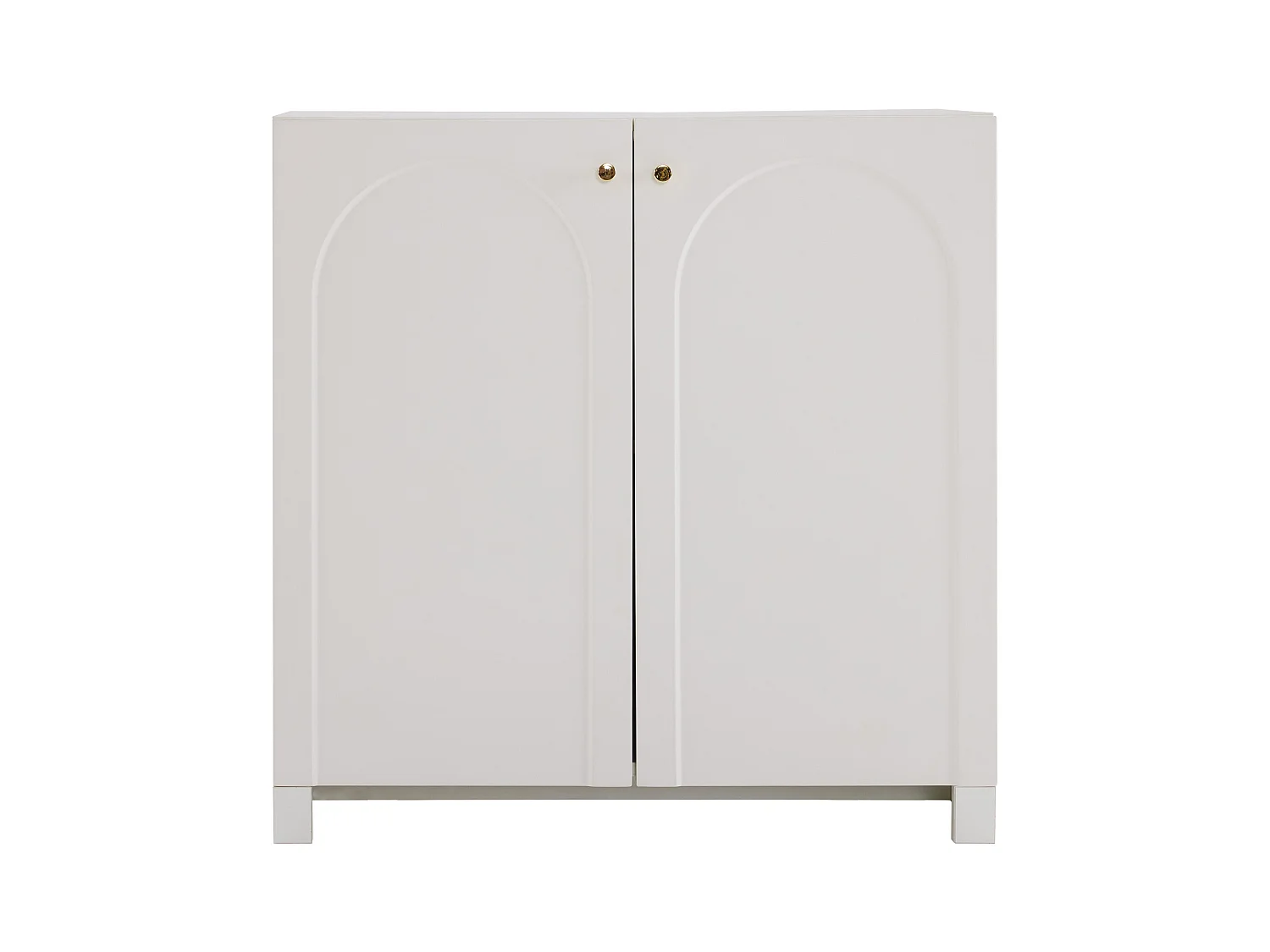 Buffet 80x40x80 cm avec placards de rangement à deux portes panneaux de particules en blanc pour salon