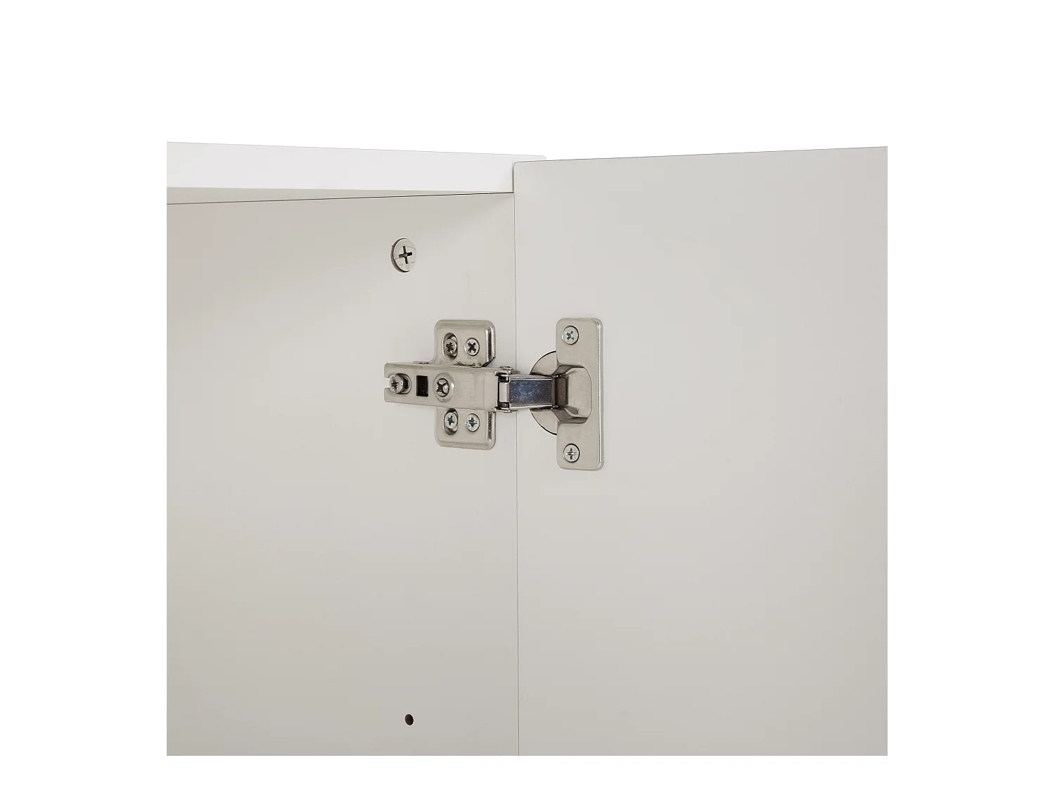 Buffet 80x40x80 cm avec placards de rangement à deux portes panneaux de particules en blanc pour salon