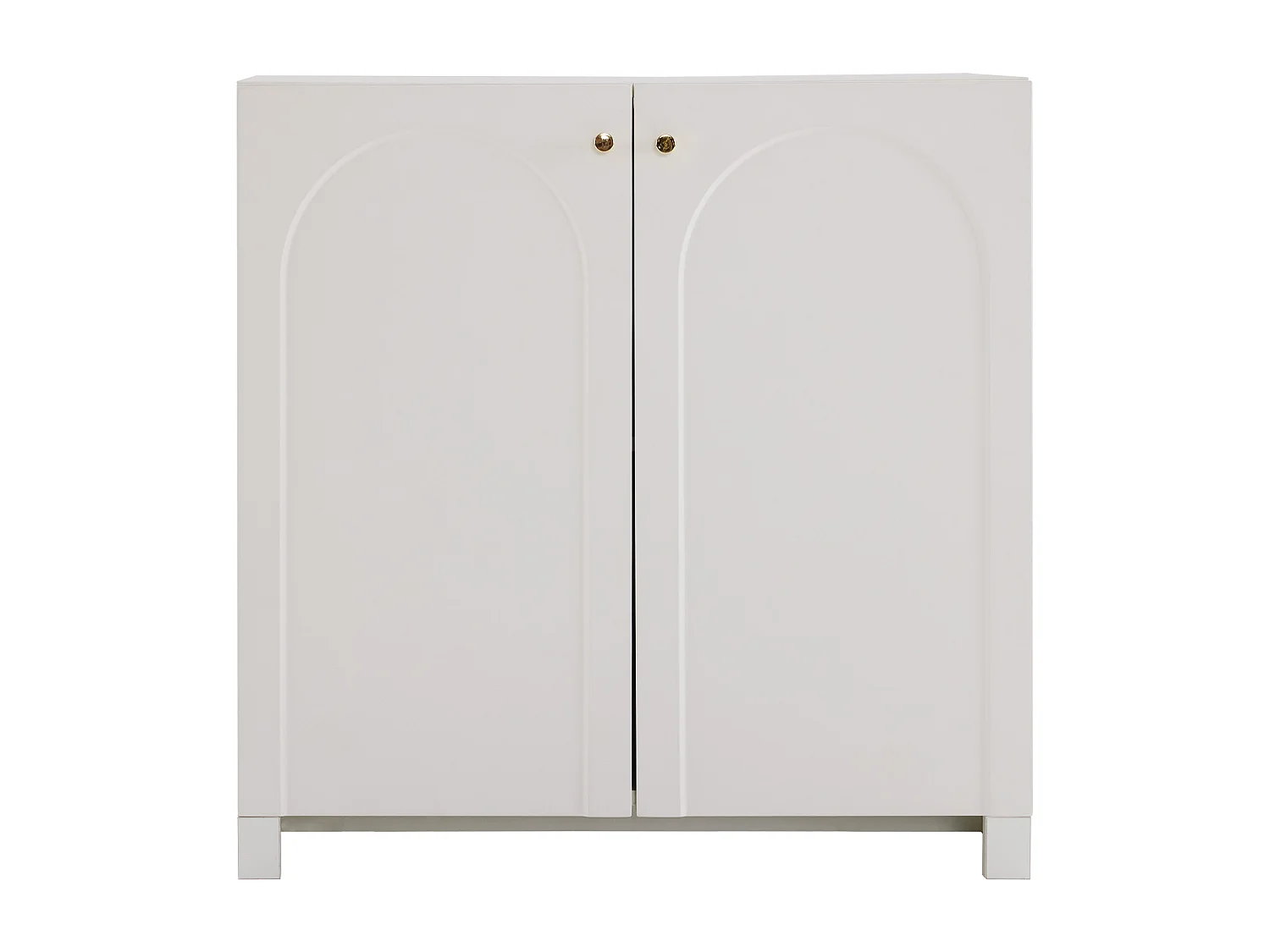 Buffet 80x40x80 cm avec placards de rangement à deux portes panneaux de particules en blanc pour salon