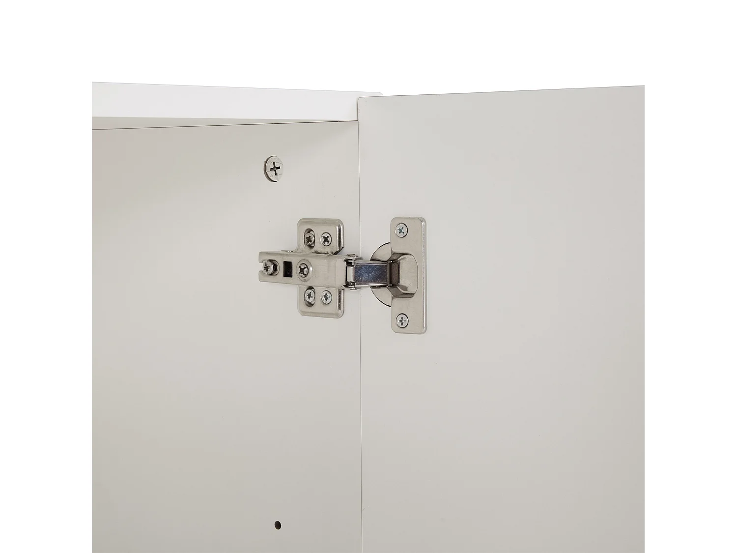 Buffet 80x40x80 cm avec placards de rangement à deux portes panneaux de particules en blanc pour salon