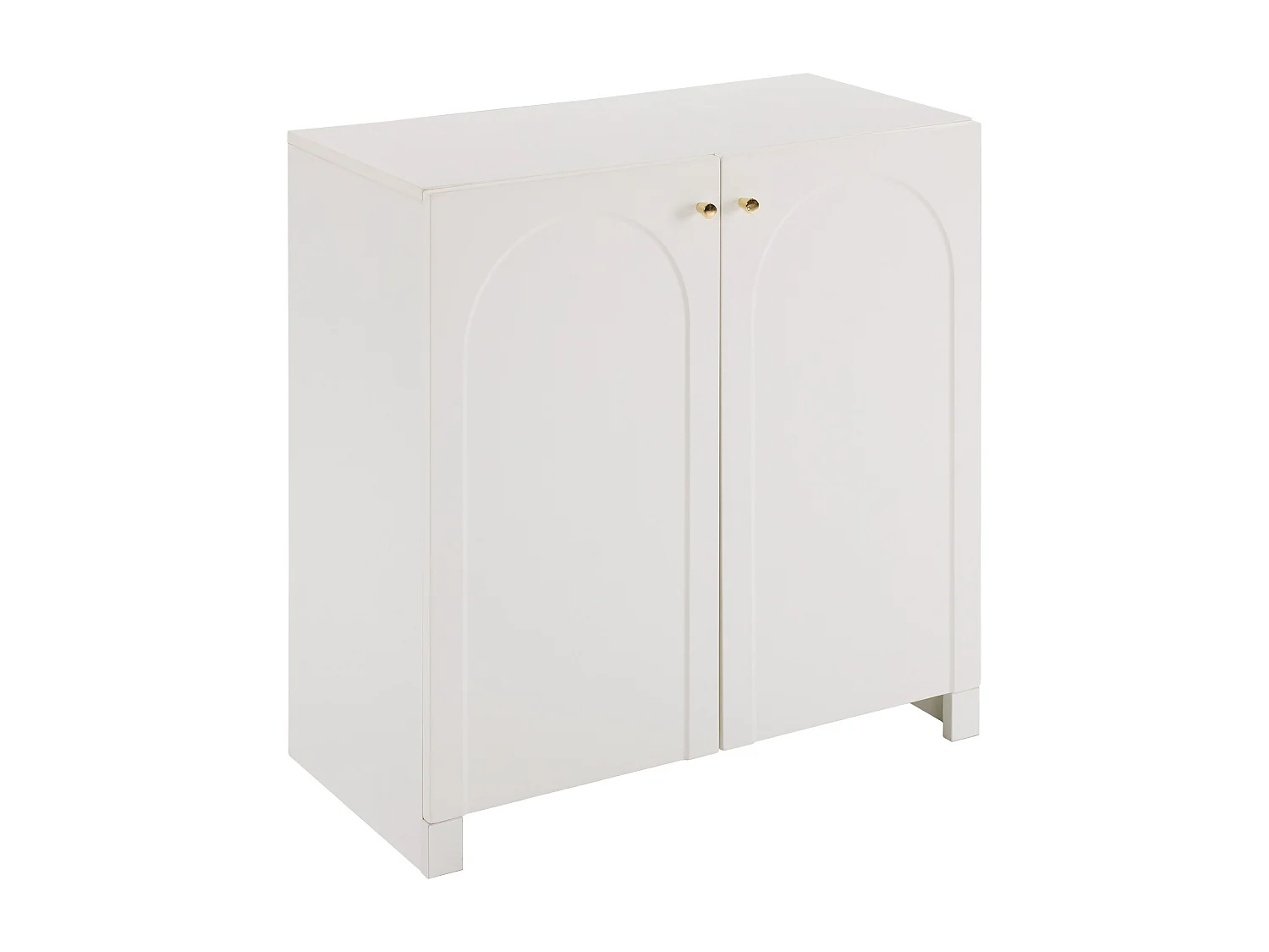 Buffetkast 80x40x80 cm, decoratief boogmotief, ruime opbergruimte, met anti-valbeveiliging, spaanplaat, wit